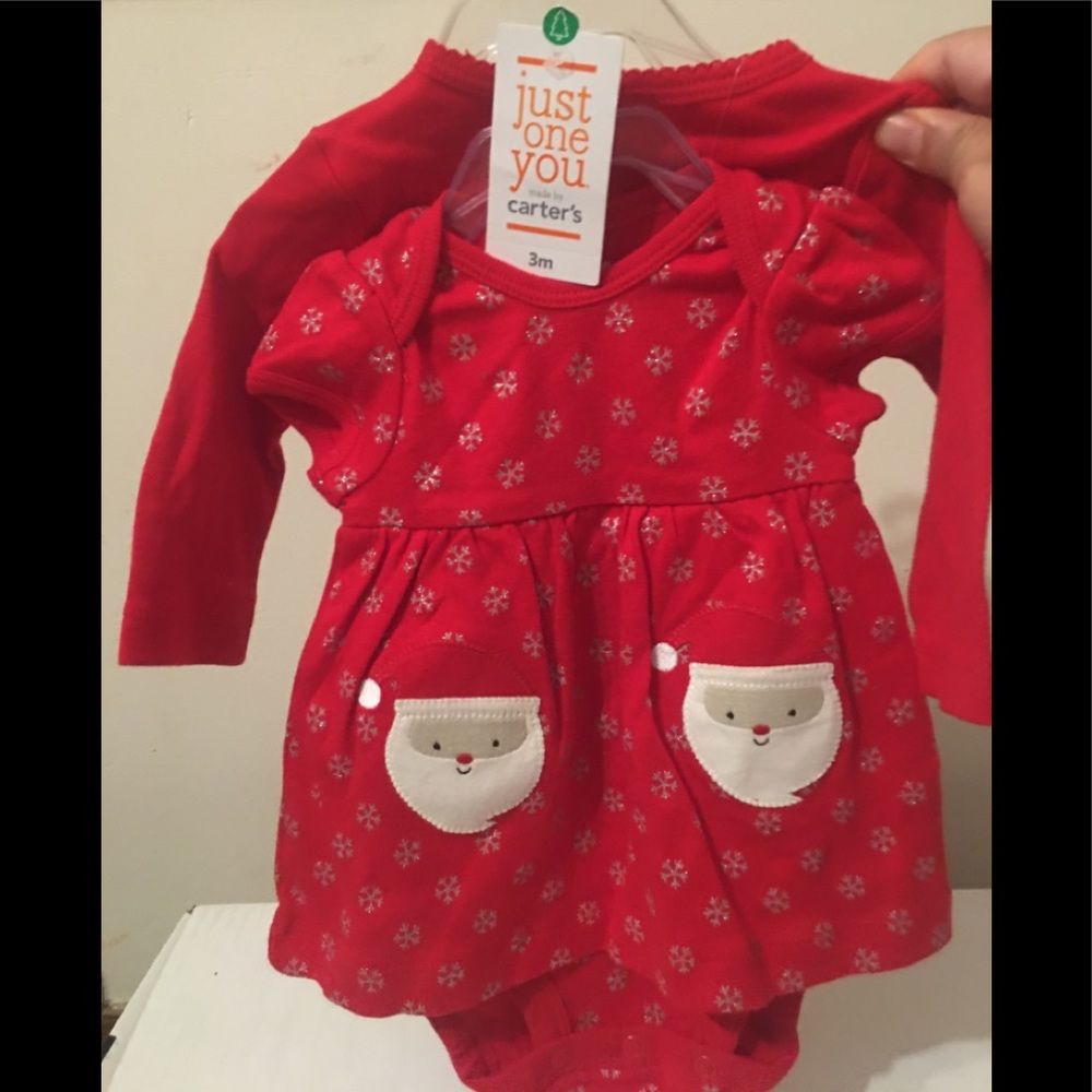 Carter’s cute Christmas bodysuit/dress with long sleeve top top/sweater